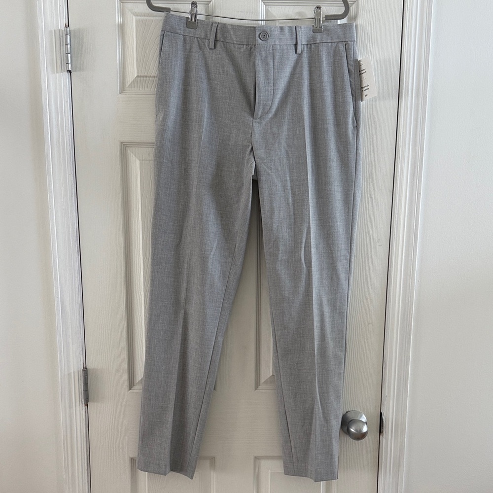 Men's Gray Slim Fit Dress Pants